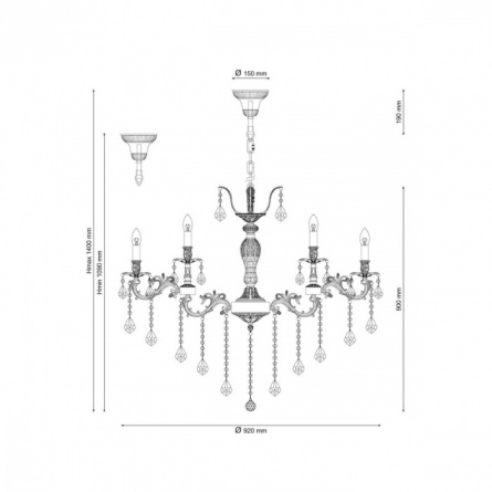 Подвесная люстра Barletta BARLETTA 122.12.6 coffe gold фото 3